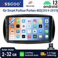 32G Für Smart Fortwo 453 2014-2019 Carplay Android14 Autoradio GPS Nav SWC KAM