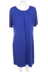 Peter Hahn Kleid Midikleid Punkte D 44 indigoblau weiß