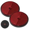 2 x Reflektor rot Ø 80mm Anhänger Rückstrahler XL Seitenstrahler LKW Wohnwagen