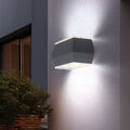 Außenwandleuchte Fassadenleuchte Wandlampe Up Down LED Terrassenleuchte silber