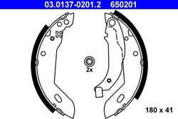 ATE BREMSBACKEN-SATZ HINTERACHSE PASSEND FÜR PEUGEOT 205 309 RENAULT 11 19 9