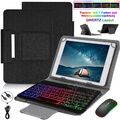 Beleuchtete Bluetooth QWERTZ Tastatur Mit Maus Hülle Für Tablet Tasche 9.7"~11"