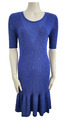 Vintage 90s Midi Damen Kleid S M Viskose Sommerkleid Blau Damenkleid 36 38