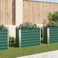 Garten Hochbeet Pflanzkübel Blumenkübel Gemüsebeet Grün Verzinkter Stahl vidaXL