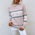 Damen Pullover Strickpullover Pulli Halbhoher Hals Sweater Langarm Oberteile