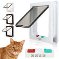 Katzenklappe Magnet-Verschluss Katzentür 4 Wege weiss Haustierklappe Cat Door