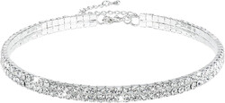 Strass Choker Halsband Silber Damen Schmuck Diamant Choker
