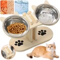 2in1 Katze Futternapf & Wassernapf Set Katzennapf Erhöht Hundenapf 15° geneigte