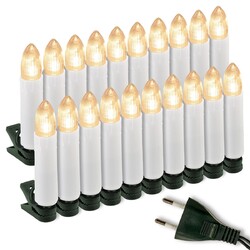 Lichterkette Weihnachtsbaumbeleuchtung 20 LED warm weiß Christbaum-Kerzen Xmas