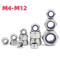 Selbstsichernde Linksgewinde Muttern Edelstahl V2A Sechskant Stoppmuttern M4-M12