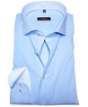 eterna Slim Fit Langarmhemd Stretch Haikragen hellblau mit Patches Gr. 38 bis 44