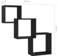 Cube Wandregale Hängeregal Würfelregal Hochglanz-Schwarz 84,5×15×27 Cm Spanplatt