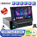 4+64G CarPlay 1 DIN 7 Zoll Autoradio mit Ausfahrbarem Display Bluetooth MIK KAM