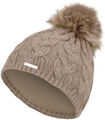 COMPAGNO Wintermütze Damen Grobstrick mit Zopfmuster Fleece Futter Beanie Mütze