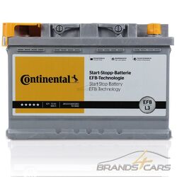 CONTINENTAL AUTOBATTERIE 12V 70Ah STARTERBATTERIE 760A EFB L3 START STOPSOFORT EINSATZBEREIT-PREIS ENTHÄLT 7,50 € BATTERIEPFAND