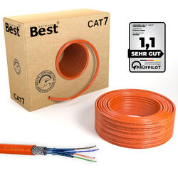 CAT.7 Verlegekabel BESTGigabit Netzwerkkabel KUPFER Lan 1000Mhz S/FTP 100m AWG26
