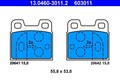 ATE Bremsbelagsatz, Scheibenbremse 13.0460-3011.2 für ALFA ROMEO