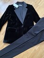 Mango Samt / Satin Blazer - Abendblazer Gr. M Weihnachten / Silvester - Schwarz