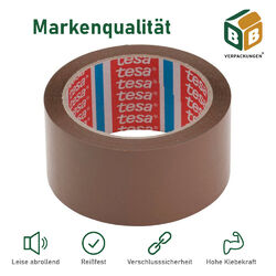 Tesa 36 x Klebeband PP 64014 braun 50 mm x 66 m Packband Paketband RolleHohe Klebekraft | Leise abrollend | Reißfest