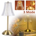LED Kristall Tischlampe Dimmbar Schreibtischlampe Kabellos Retro Nachttischlampe