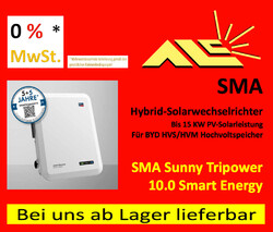 SMA Sunny Tripower 10.0 Smart Energy Hybrid-Wechselrichter, RECHNUNG mit 0% MwSt