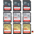 SanDisk SD Speicherkarte 16GB 32GB 64GB 128GB / Ultra / Extreme 180MB/s*