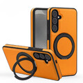 Magsafe Hülle für Samsung Galaxy S25 S24 S23 S22 FE Ultra Plus Leder Magnet Case