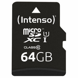 Intenso microSDXC-Speicherkarte UHS-I Premium 64 GB, bis 90 MB/s, Class 10/U1