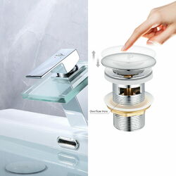 Siphon Sifon Pop Up Ablaufventil Waschbecken Abfluss Ablaufgarnitur mit Überlauf
