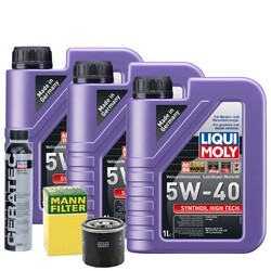 Motoröl 5W40 LIQUI MOLY Synthoil High Tech 3L +MANN Ölfilter +Cera Tec