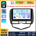 4+64G Android 14 AutoRadio Carplay BT Navi für Honda Jazz Fit 2001-2008 Auto A/C