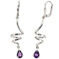JOBO  "38374" Boutons 925 Sterling Silber 2 Amethyste lila violett Ohrringe Ohrh