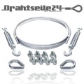 Stahl Seil Drahtseil PVC Ummantelt 3mm 4mm 6mm 8mm Set zum Spannen Spannsystem