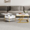 2er Set Couchtisch Kaffeetisch Beistelltisch Quadrat Sofatisch mit Stauraum NEU
