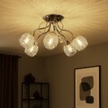 Deckenleuchte Wohnzimmerleuchte Deckenlampe 5 Flammig Chromgeflecht Kristalle