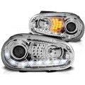 Scheinwerfer Tagfahrlicht Design LED chrom+Blinker passt für VW Golf 3 ab 91-97