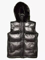 NEU HERREN ECHT LAMMFELL LEDER BUBBLE PUFFER WESTE SCHWARZ FUCHS FELL KAPUZE ...