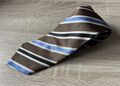 Krawatte ESPRIT-Collection Made In Italy braun/blau/weiß gestreift - Herren TOP!