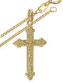 925 ECHT SILBER, GOLD pl. *** Vintage Kreuz Anhänger vergoldet 25 mm, Kette