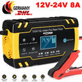 12V 24V Intelligente KFZ Auto Batterie Ladegerät Impuls Reparatur Akku Starthi