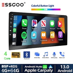 2 DIN 4+64G Android 13 GPS Autoradio 10 Zoll Navi RDS Bluetooth WIFI USB Carplay