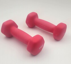 Handgewichte Neopren beschichtet Hantel Paar, 1kg (2er Set), pink, unbenutzt