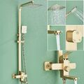 Gold Duscharmatur Duschset Regendusche Duschsystem Mischbatterie mit Handbrause