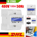 LCD Drehstromzähler Stromzähler 3 Phasen 4 Draht 100A Geeicht Für Din Hutschiene