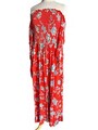 Overall Jumpsuit Beachwear Gr. L orange Blümchen Homedress Loungewear