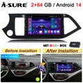 DAB+ 64G Android 14 AutoRadio Carplay DSP FM BT RDS Für KIA PICANTO TA 2011-2016