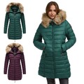 Marikoo Damen Winter Übergangsjacke Winterjacke Steppmantel gesteppt lang B647a