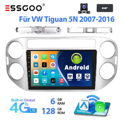 DAB+ 6+128GB Android 13 8-Kern GPS Navi DSP Autoradio Für VW Tiguan 5N GOLF Plus