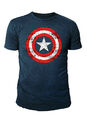 Marvel Avengers - Captain America Herren Shield Logo T-Shirt  (Navy) (S-XXL)