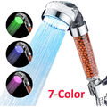 LED Duschkopf Farbwechsel Wassersparend Handbrause 7 Farbe Hochdruck Duschkopf